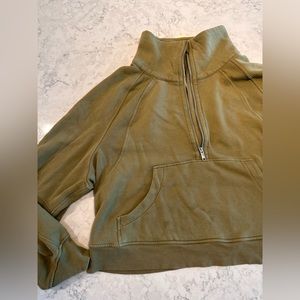 Lululemon Green Scuba Funnel Neck Quarter Zip